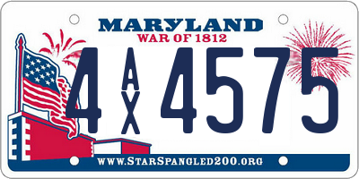 MD license plate 4AX4575