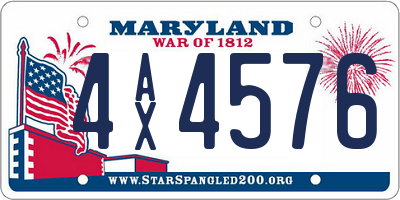 MD license plate 4AX4576