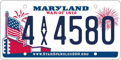 MD license plate 4AX4580