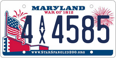 MD license plate 4AX4585