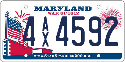MD license plate 4AX4592