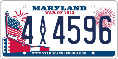 MD license plate 4AX4596