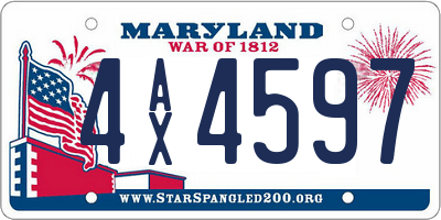 MD license plate 4AX4597