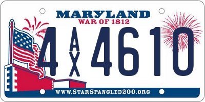 MD license plate 4AX4610