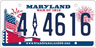 MD license plate 4AX4616