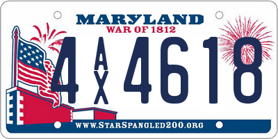MD license plate 4AX4618