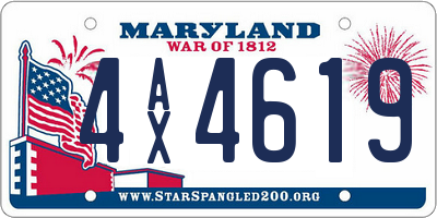 MD license plate 4AX4619