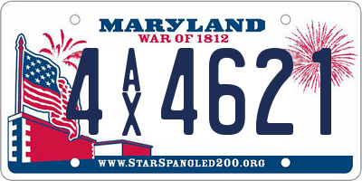 MD license plate 4AX4621