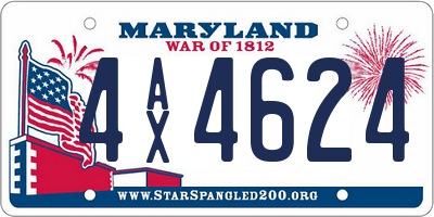 MD license plate 4AX4624