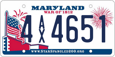 MD license plate 4AX4651