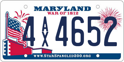 MD license plate 4AX4652