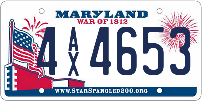 MD license plate 4AX4653