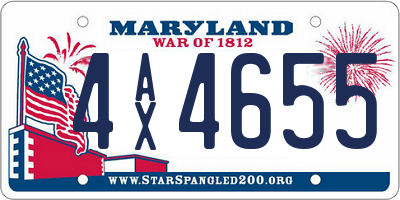 MD license plate 4AX4655