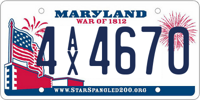 MD license plate 4AX4670