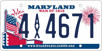 MD license plate 4AX4671