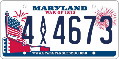 MD license plate 4AX4673