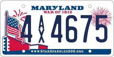 MD license plate 4AX4675
