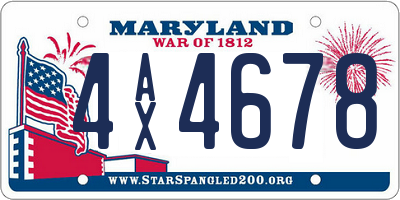 MD license plate 4AX4678
