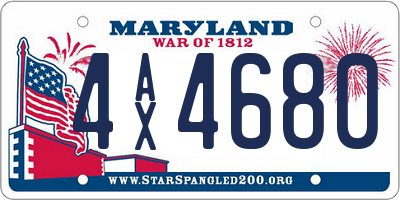 MD license plate 4AX4680