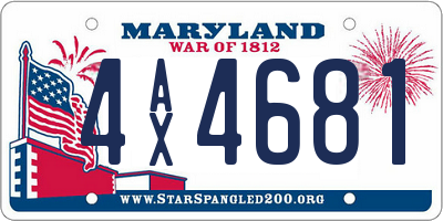 MD license plate 4AX4681