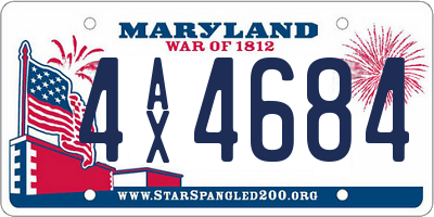 MD license plate 4AX4684