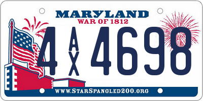 MD license plate 4AX4698