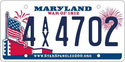 MD license plate 4AX4702