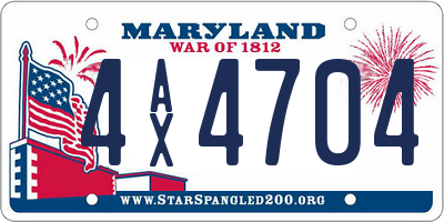 MD license plate 4AX4704