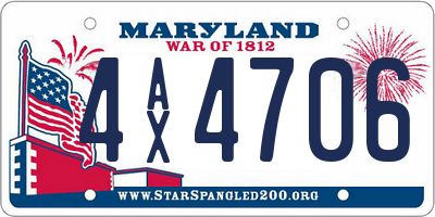 MD license plate 4AX4706