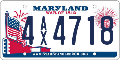 MD license plate 4AX4718