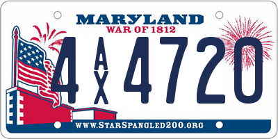 MD license plate 4AX4720