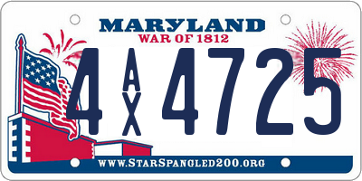 MD license plate 4AX4725