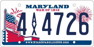 MD license plate 4AX4726