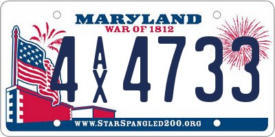 MD license plate 4AX4733