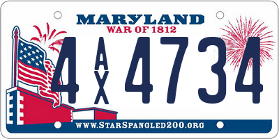 MD license plate 4AX4734