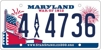 MD license plate 4AX4736
