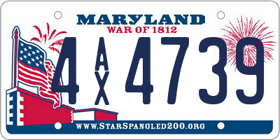 MD license plate 4AX4739
