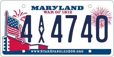 MD license plate 4AX4740