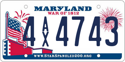 MD license plate 4AX4743