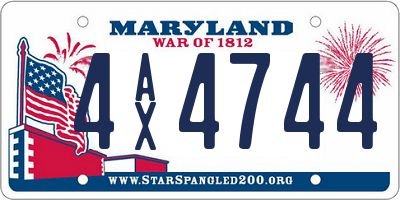MD license plate 4AX4744