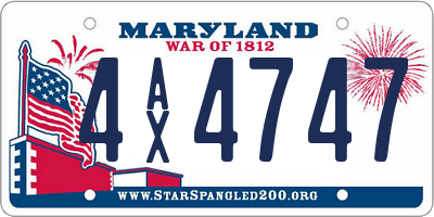 MD license plate 4AX4747
