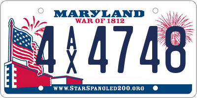 MD license plate 4AX4748