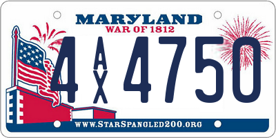 MD license plate 4AX4750
