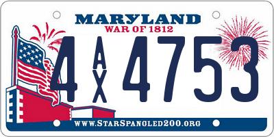 MD license plate 4AX4753