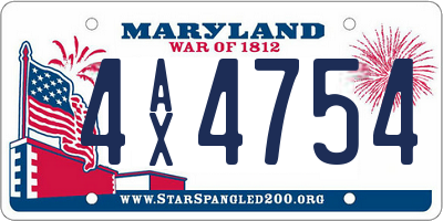 MD license plate 4AX4754