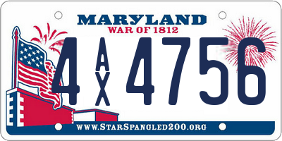 MD license plate 4AX4756