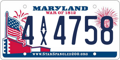 MD license plate 4AX4758