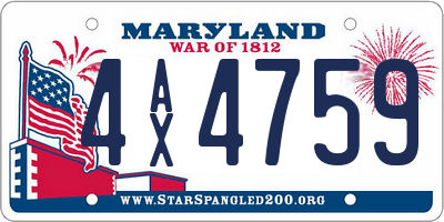 MD license plate 4AX4759
