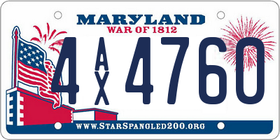 MD license plate 4AX4760