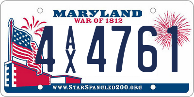 MD license plate 4AX4761